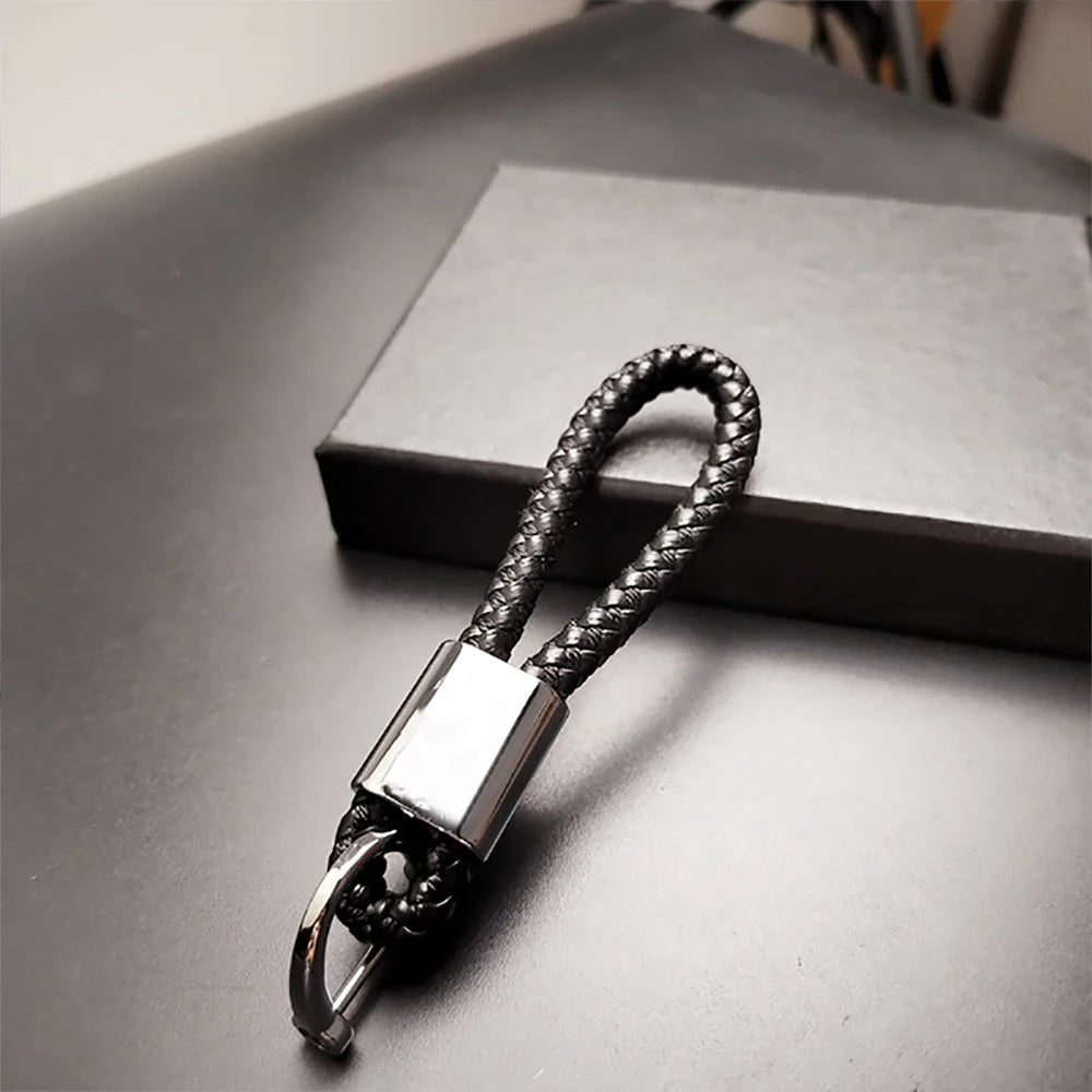 Car logo Keychain With Car Logo Metal Keychain Nylon Braided Rope Key Ring Car Key Ring For Audi For Mercedes For Benz VW Ford