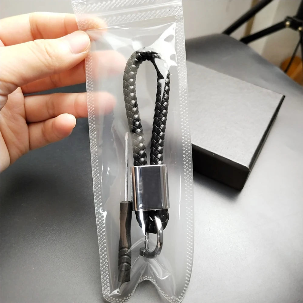 Car logo Keychain With Car Logo Metal Keychain Nylon Braided Rope Key Ring Car Key Ring For Audi For Mercedes For Benz VW Ford