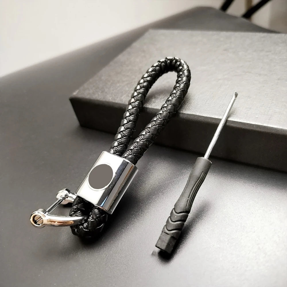Car logo Keychain With Car Logo Metal Keychain Nylon Braided Rope Key Ring Car Key Ring For Audi For Mercedes For Benz VW Ford