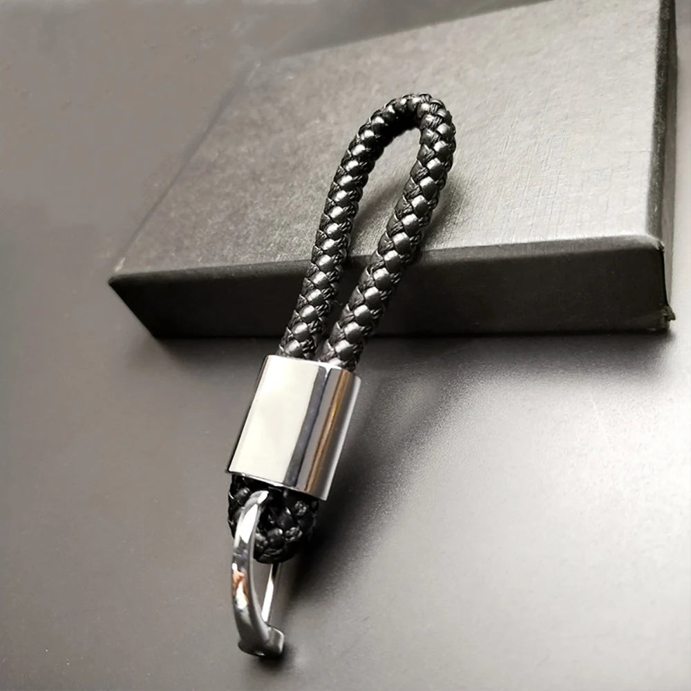 Car logo Keychain With Car Logo Metal Keychain Nylon Braided Rope Key Ring Car Key Ring For Audi For Mercedes For Benz VW Ford