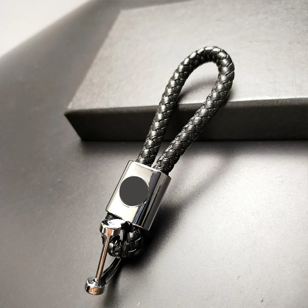 Car logo Keychain With Car Logo Metal Keychain Nylon Braided Rope Key Ring Car Key Ring For Audi For Mercedes For Benz VW Ford