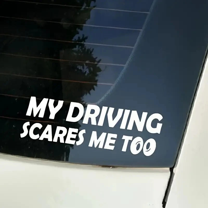 Make 'em Laugh with this Hilarious 'My Driving Scares Me Too' Car Sticker!